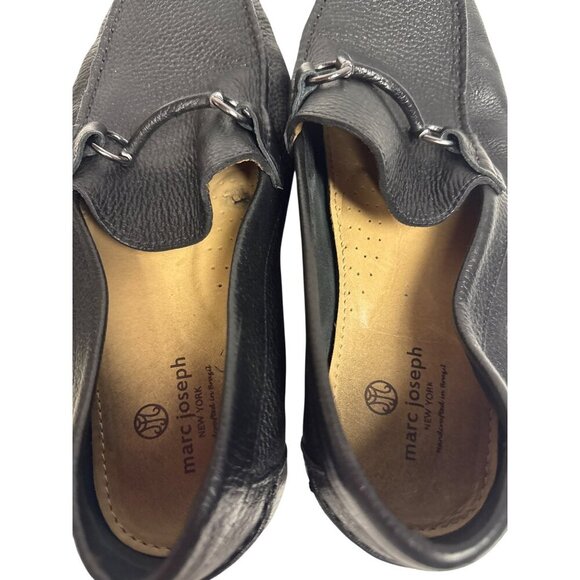 Marc Joseph Stafford Ave Men\'s Loafers  Black Pebbled Leather Cushion Size 12